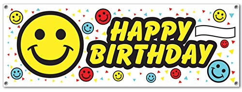 Birthday Smile Face Sign Banner Party Accessory 1 count 1Pkg