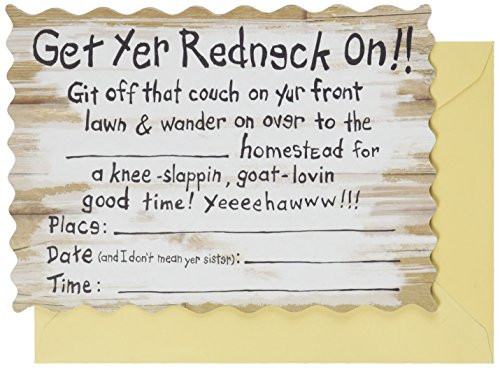 Redneck Invitations envelopes included 8Pkg