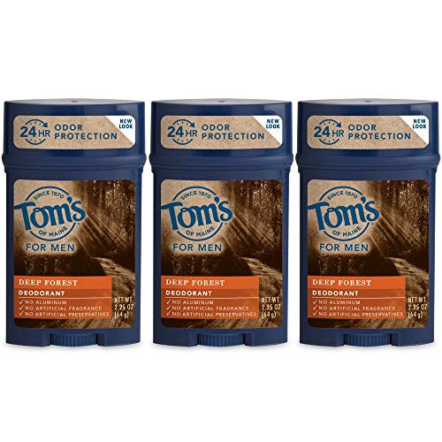 Toms of Maine Mens Long Lasting Wide Stick Deodorant Deodorant for Men Natural Deodorant Mountain Spring 225 Ounce 3Pack