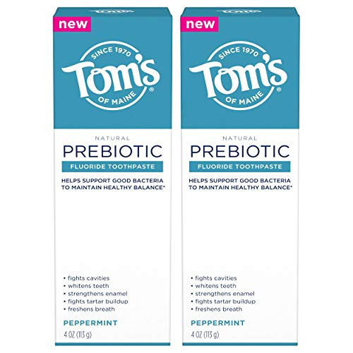 Toms of Maine Prebiotic Anticavity Natural Toothpaste Peppermint 4 oz 2Pack