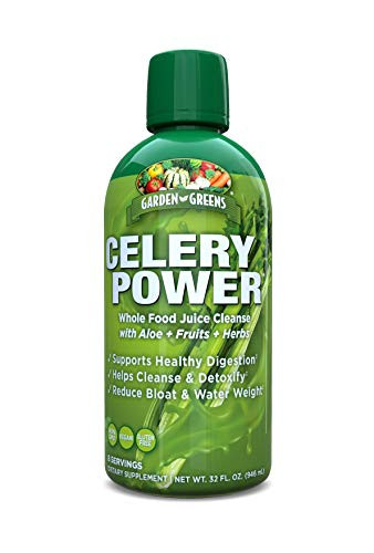 Garden Greens Celery Power Organic Whole Food Juice Cleanse with Aloe  Fruits  Herbs 32 Oz