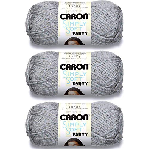 Caron Simply Soft Party Yarn 3Pack Silver Sparkle H97PAR8