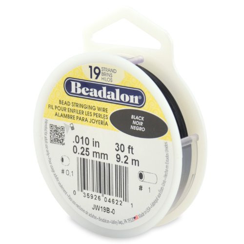 Beadalon 19Strand 0010 025 mm 30 ft 91 m Black Bead Stringing Wire