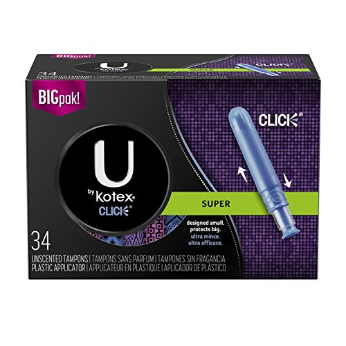 U by Kotex Click Compact Tampons Super Absorbency FragranceFree 34 Count