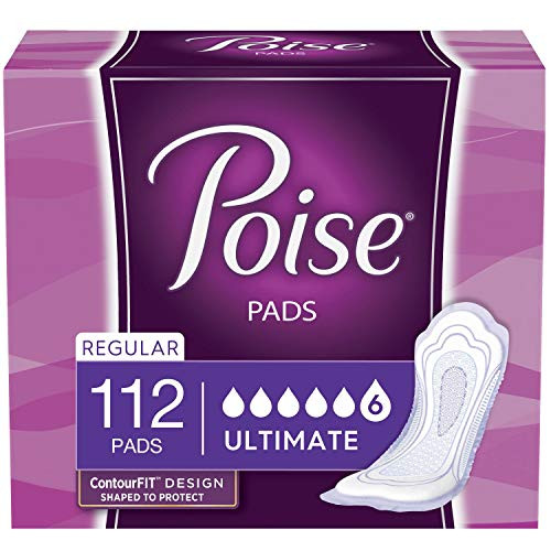 Poise Incontinence Pads Ultimate Absorbency Regular Length 112 Count 2 Packs of 56 Packaging May Vary