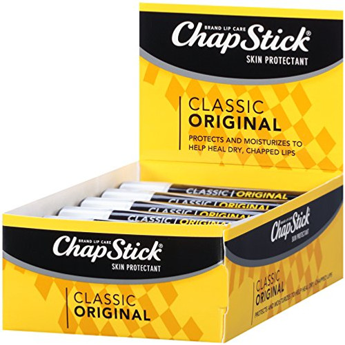 ChapStick Classic 1 Box of 12 Sticks 12 Total Sticks Original Flavor Skin Protectant Flavored Lip Balm Tube 015 Ounce Each 12 Count Pack of 1 ChapStick Classic 1 Box of 12 Sticks 12 Total Sticks Original Flavor Skin Protectant Flavored Lip Balm Tube 015 Ounce Each 12 Count Pack of 1