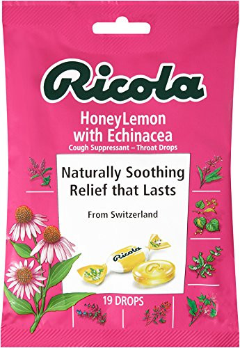 Ricola HoneyLemon with Echinacea Cough Suppressant Throat Drops 19 Drops