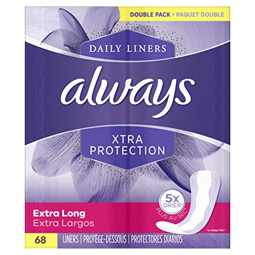 Always Xtra Protection Extra Long Daily Liners 68 Count 2 Packs of 34
