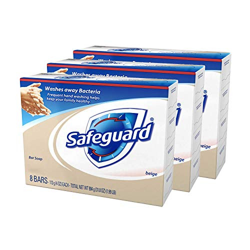 Safeguard Beige Antibacterial Soap 8Count Bath Size Bars 4 Oz Pack of 3 total of 24 Bars