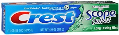 Crest Extra White Plus Scope Outlast Toothpaste Long Lasting Mint 4 oz Pack of 7