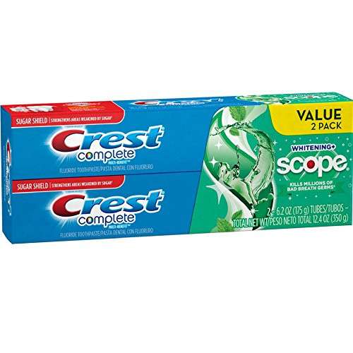 Crest Complete Whitening plus Scope Minty Fresh Striped 62 Ounce Pack of 2