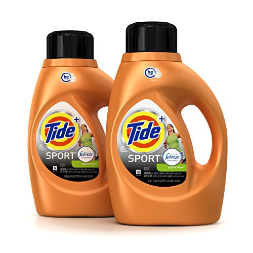 Tide Plus Febreze Freshness Sport High Efficiency Liquid Laundry Detergent  46 oz  Active Fresh  2 pk