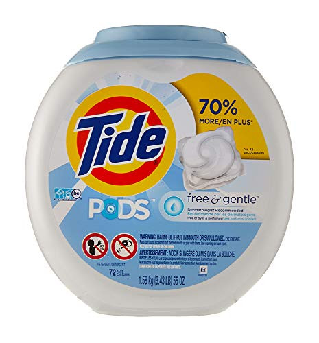 Tide PODS Free  Gentle Liquid Laundry Detergent Pacs 72 count