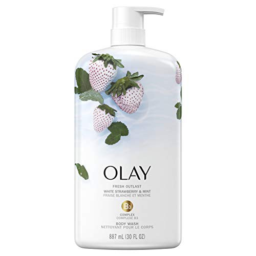 Olay Fresh Outlast Cooling White Strawberry  Mint Body Wash with Pump 30 Fluid Ounce
