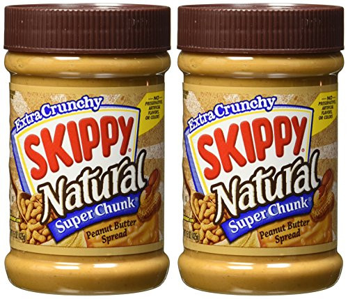 Skippy Super Chunk Natural Peanut Butter Spread 15 oz 2Pack