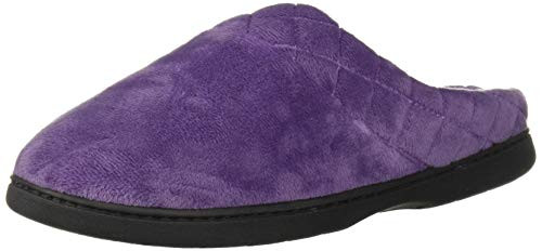 Dearfoams Womens Darcy Microfiber Velour Clog with Quilted Cuff Smokey Purple Medium US