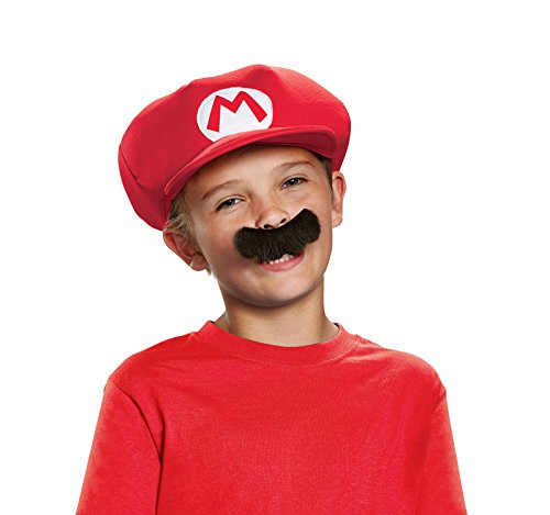 Nintendo Super Mario Brothers Mario Child Hat and Mustache One Size Child Nintendo Super Mario Brothers Mario Child Hat and Mustache One Size Child