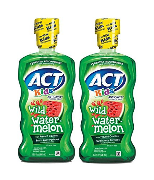 ACT Kids Anticavity Fluoride Rinse Wild Watermelon 169 Ounce Pack of 2 ACT Kids Anticavity Fluoride Rinse Wild Watermelon 169 Ounce Pack of 2