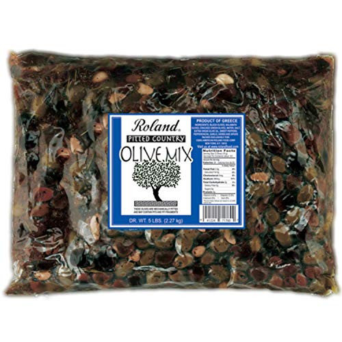 Roland Olives Pitted Greek Country Mix 5 Pound