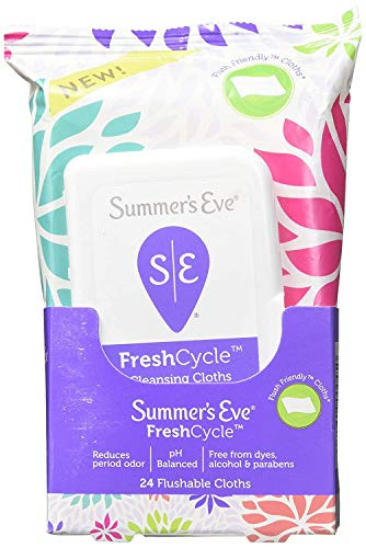 Summers Eve FreshCycle Cleansing Cloths  Reduces Period Odor  24 Count