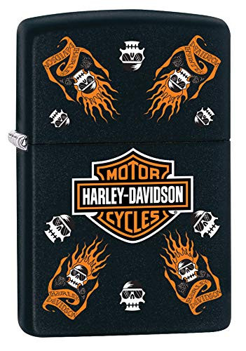 Zippo HarleyDavidson Metal Pocket Lighter Black Matte