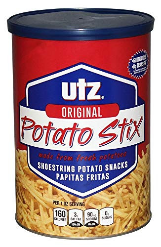 Utz Potato Stix Original  15 Oz Canister  Shoestring Potato Sticks Made from Fresh Potatoes Crispy Crunchy Snacks in Resealable Container Cholesterol Free TransFat Free GlutenFree Snacks
