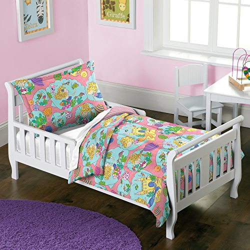 dream FACTORY Mermaid Castle Comforter Set Toddler Pink