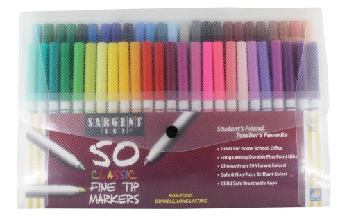 Sargent Art 221591 50Count Fine Tip Classic Markers Pack