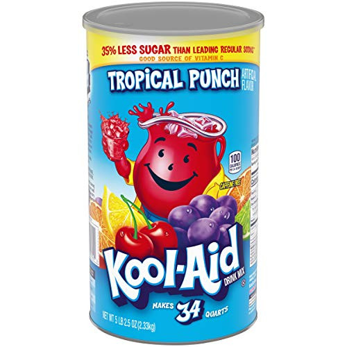 KoolAid Tropical Punch Flavored Caffeine Free Powdered Drink Mix 825 oz Canister