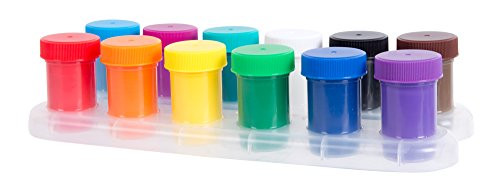 RoseArt Washable Poster Paints 12-Count Assorted Colors Packaging May Vary (CYB76)