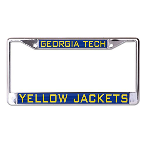 WinCraft NCAA Georgia Tech Yellow Jackets Inlaid Metal License Plate Frame 2Tag Corners