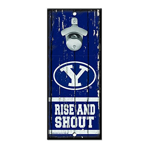 WinCraft NCAA BYU Cougars Wood Bottle Opener Sign 5 x 11 Multicolor