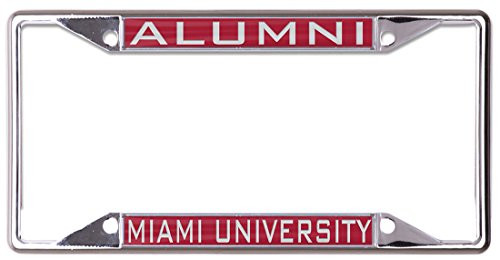 WinCraft NCAA Miami University of Ohio Alumni License Plate Frame metal with inlaid acrylic WinCraft NCAA Miami University of Ohio Alumni License Plate Frame metal with inlaid acrylic