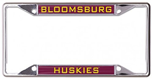 WinCraft Bloomsburg University Huskies Premium License Plate Frame Chrome Plated Metal with Inlaid Acrylic