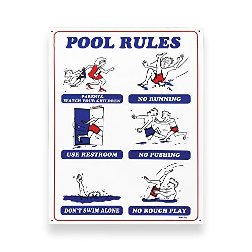 JED Pool Tools 90100 Pool Rules for Swimming Pool 18 by 24Inch