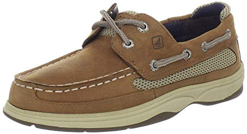 Sperry Lanyard Boat Shoe Little KidBig KidDark TanNavy5 M US Big Kid