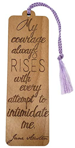 Wood Bookmark  Jane Austen Pride and Prejudice Quote  Laser Engraved  Made in The USA  Wooden Book Mark with Lavender Tassel  Elizabeth Bennet