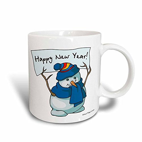 3dRose mug_61183_3 Happy New Year Snowman Magic Transforming Mug, 11-Ounce