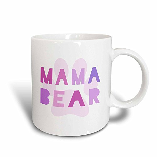 3dRose Mama Bear-Pink Text with Paw Print for Mother or New Mom Mommy, Magic Transforming Mug, 11-Oz