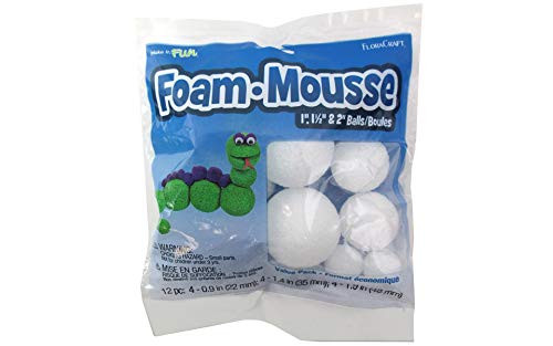 FloraCraft Styrofoam Ball Multipack White 12 piece
