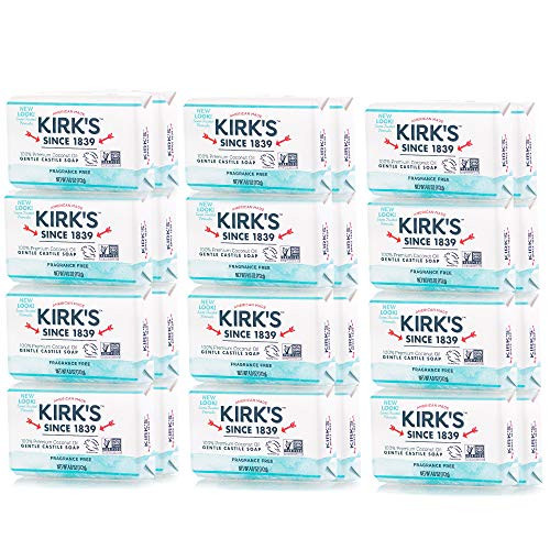 Kirks Original Coco Castile Bar Soap Fragrance Free 4 Ounces 24 Pack