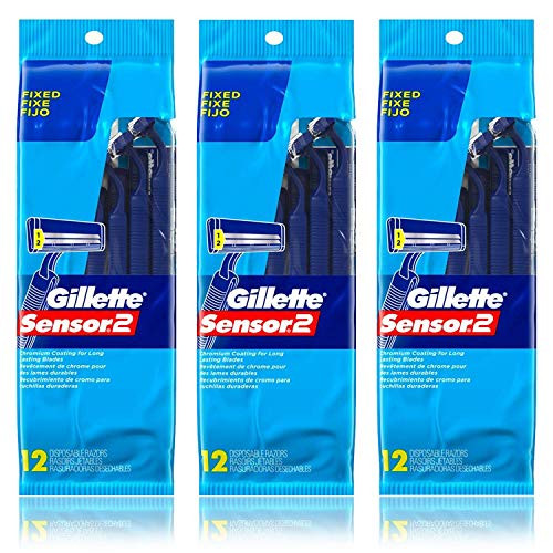 Gillette Sensor2 Mens Disposable Razor 12 Count Pack of 3