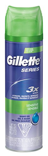 Gillette Series 3X Shave Gel Sensitive 7 Ounce 207ml 3 Pack