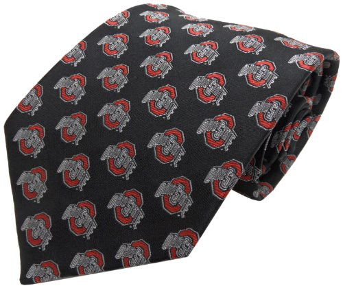 NCAA Mens Ohio State Buckeyes Repeating Primary Necktie ScarletGreyBlack