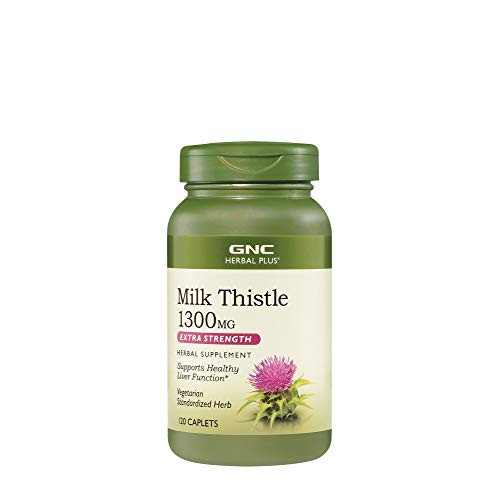 GNC Herbal Plus Milk Thistle 1300mg 120 Caplets Supports Healthy Liver Function GNC Herbal Plus Milk Thistle 1300mg 120 Caplets Supports Healthy Liver Function