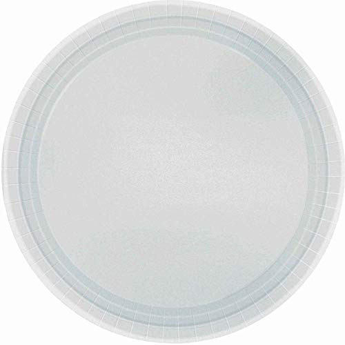 Amscan Round Silver Luncheon Paper Plates 20 Ct  Party Tableware