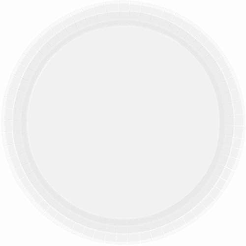 Amscan Disposable Round Dinner Paper Plates Tablewear Party Supplies 105 White