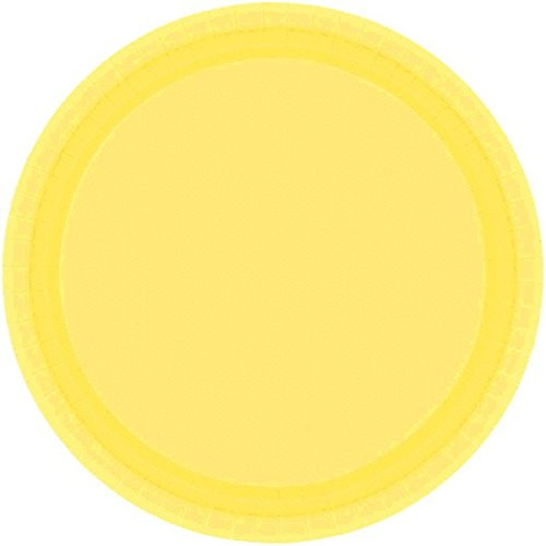 Amscan Disposable Round Dinner Paper Plates Tablewear Party Supplies 105 Yellow