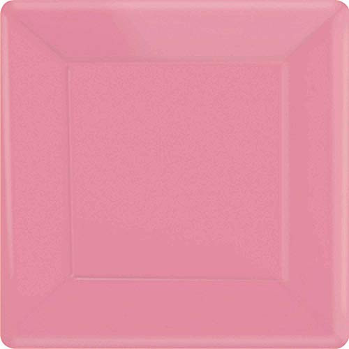 amscan New Pink Square Paper Plates 20 Ct  Party Tableware
