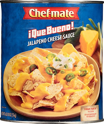Chefmate Que Bueno Spicy Nacho Cheese Sauce Jalapeno Queso Canned Food 6 lb 10 oz 10 Can Bulk